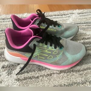 New Balance running sneakers, bright colors, good condition, 8, no inserts